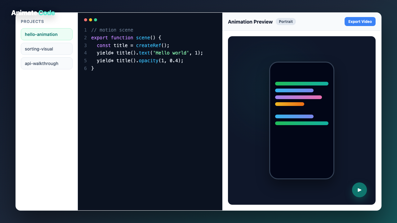 Animate Code