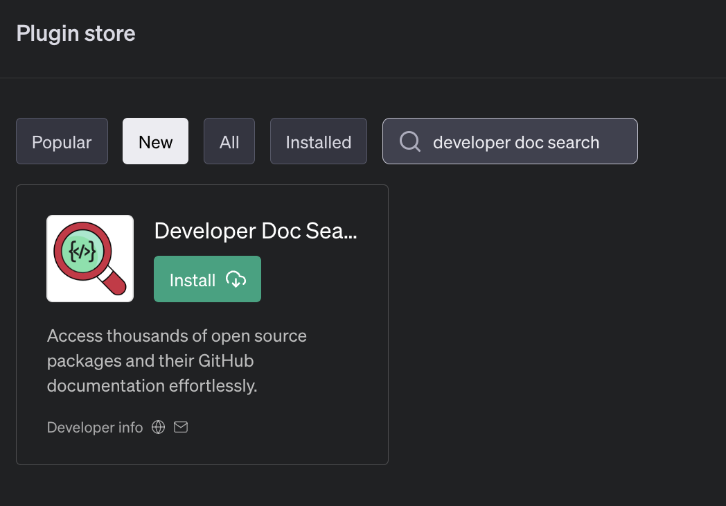 Developer Doc Search GPT